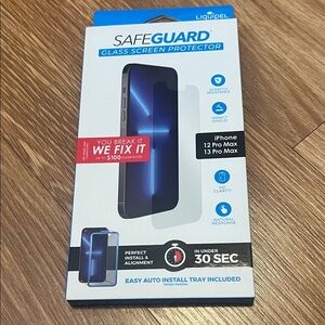 Safeguard Glass Screen Protector for iPhone 12 or 13 Pro Max - Blue